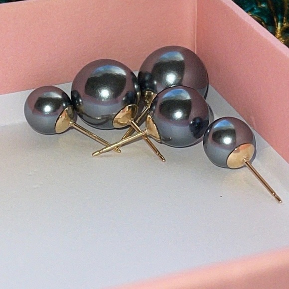 Neiman Marcus 14KT Gold studded Tahitian pearl 9mm Only 1 Single Availab… - Picture 1 of 16